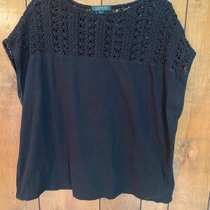 Ralph Lauren Black Crochet Blouse